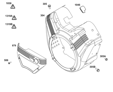 Blower Housing Group Diagram and Parts List for 386447-0415-H7 200000 - 399999 Briggs and Stratton Engine